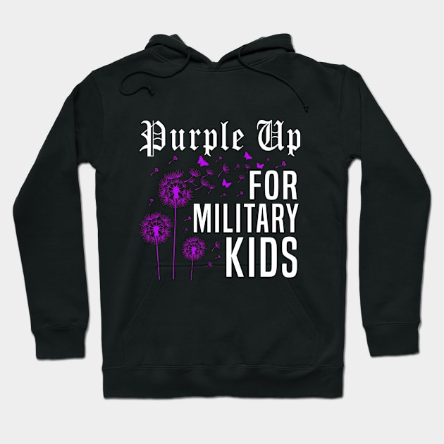 Dandelion Purple Up Military Child Awareness Hoodie by UranusArts